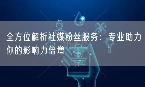 全方位解析社媒粉丝服务：专业助力你的影响